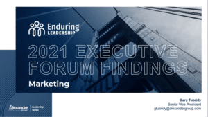 2021 Executive Forum Findings: Marketing-Alexander Group, inc. 