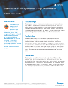 Case Study Distribution Alexander Group, Inc Sales Compensation Design 